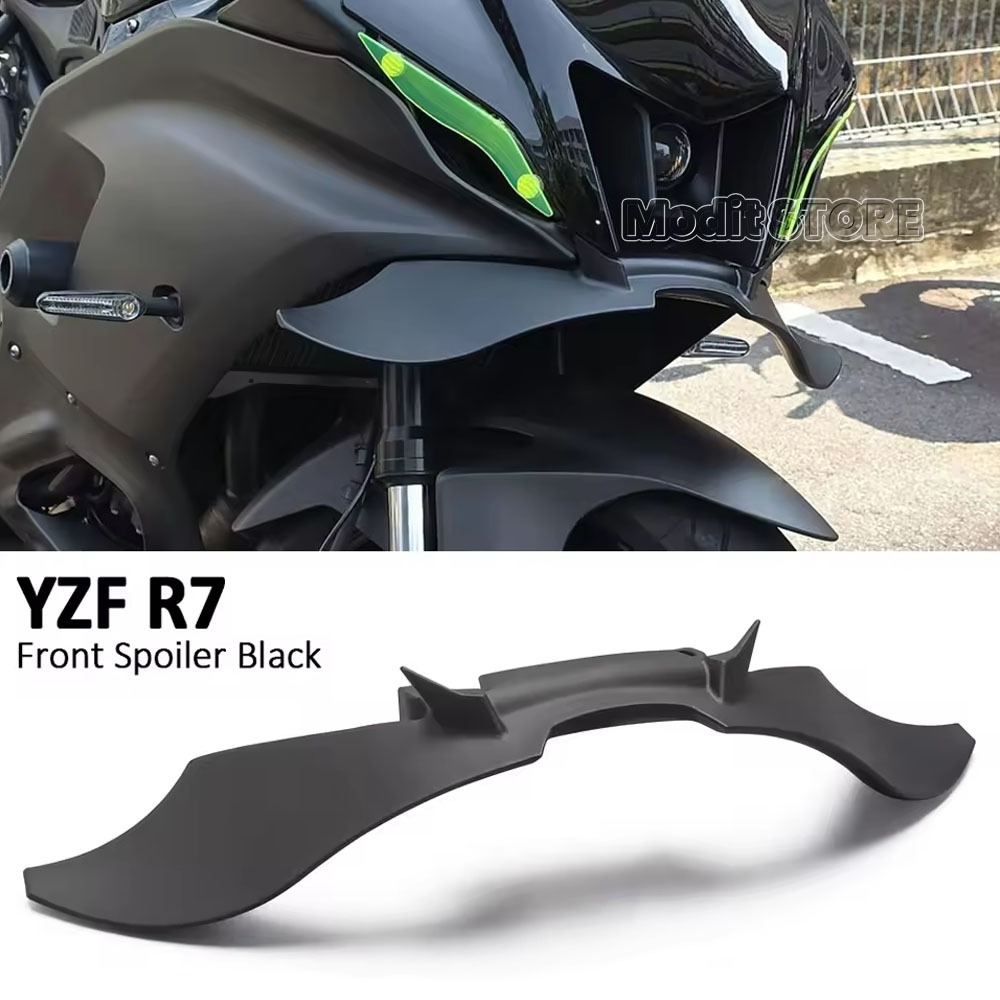 สําหรับ Yamaha YZF R7 YZF-R7 YZFR7 รถจักรยานยนต์สีดํา Downforce Naked Frontal สปอยเลอร์ Winglet Aero