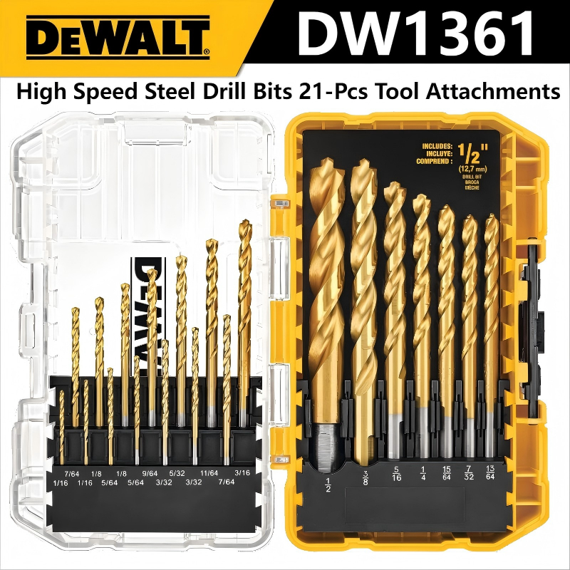 ดิวอลต์ DEWALT DW1361ชุดดอกสว่านไทเทเนียม 21 ชิ้น/ชุด รุ่น DW1361 ชุดสว่าน ดอกสว่าน