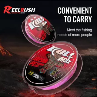ReelRush-CH X8 PE สายเอ็นตกปลา 8 เส้น 10-60lb สำหรับปลาช่อน | เปลี่ยนสีทุก 10 เมตร สีเดียวกันทั้งเส้น ทนทาน ตีได้ไกล เรียบเนียน คุณภาพเทียบเท่า YGK