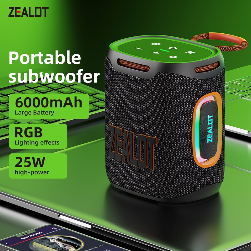 ZEALOT S122 ลําโพงบลูทูธ25W 6000mAh แบตเตอรี่กันน้ํา IPX6 กลางแจ้งแบบพกพาไร้สาย
