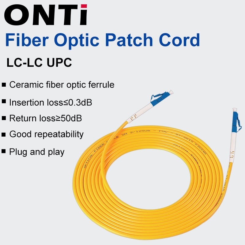 ONTi Fiber Optic Patch Cord Single Mode LC/UPC-LC/UPC 1 M/3 M/5 M/10 M 2.0 มม.G652D Fiber Patch Cord