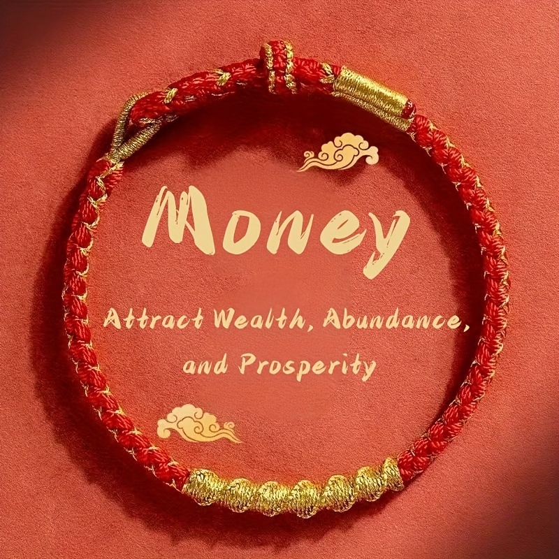 สร้อยข้อมือลายถักแบบจีน สำหรับผู้หญิง ส่งเสริมโชคลาภและความมั่งคั่ง เป็นของขวัญวันหยุดที่สวยงาม