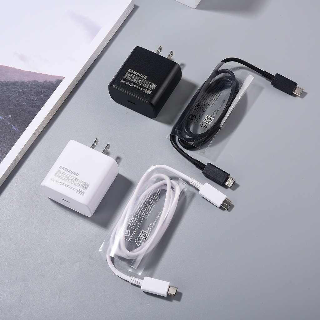 45W Samsung PD Charger Super Fast Charging US Power Adapter Usb C ถึง Type C สําหรับ Galaxy S25 S24 
