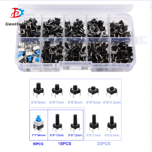 180PCS Tactile Push Button Switch Kits Micro Momentary Tact Assortment Kit สวิตช์ปุ่มชนิดบรรจุกล่อง