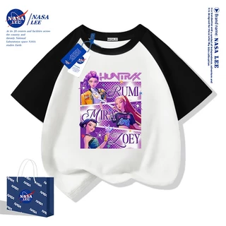 [จัดส่งในวันเดียวกัน] นาซ่า เสื้อยืดผ้าฝ้ายแท้หลวมเสื้อผ้าเด็กผู้หญิงนักล่าปีศาจร้อนระบายอากาศเสื้อผ้าไทยดูดซับเหงื่อ