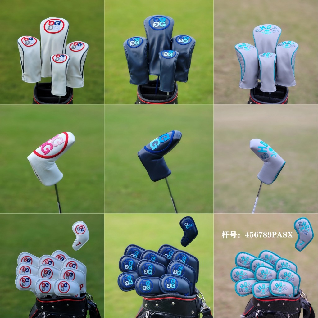 GFORE ฝาครอบหัวไม้กอล์ฟ หลากหลายชนิด เช่น พัตเตอร์, เหล็ก, ไดร์เวอร์ และไฮบริด พร้อมแม่เหล็ก