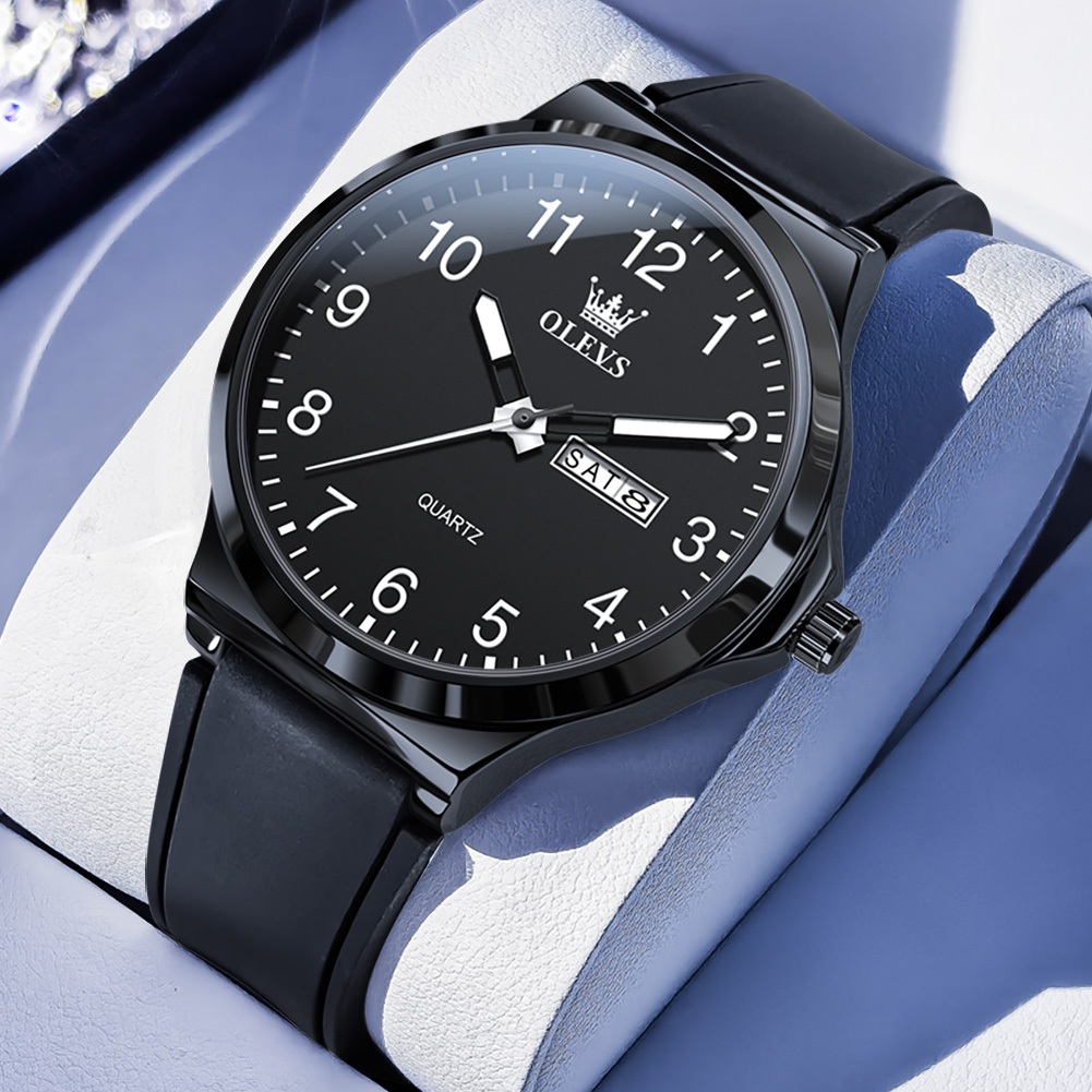OLEVS นาฬิกาข้อมือชาย แท้ 100% นาฬิกาแฟชั่นลำลอง ปฏิทิน กันน้ำ นาฬิกาข้อมือชาย 5647