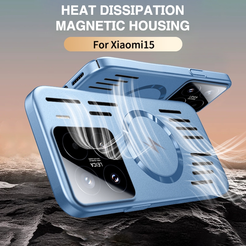 Cooling การกระจายความร้อนกรณีสําหรับXiaomi 15 14 POCO F7 Ultra X6P F6P X7 Proปลอกบางเฉียบสีเมทัลลิคฮาร์ดพีซีฝาครอบแม่เหล็ก