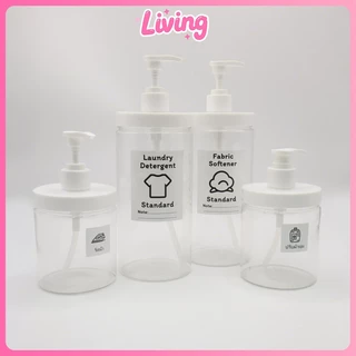 Living✅500/1000ml ขวดพลาสติกใส่เจลอาบน้ํา สําหรับใส่แชมพู โลชั่น เหมาะสำหรับการเดินทาง สำหรับใส่สบูเจล หลากสี ที่สบู่เหลวแบบกด ขวดปั๊มแชมพู แจกสติกเกอร์ฟรี