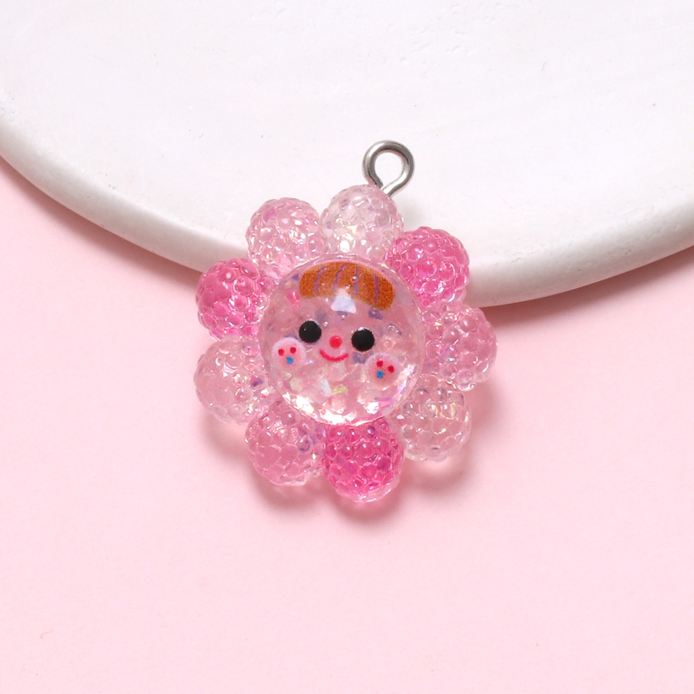 จี้แขวนดอกทานตะวันสีเรซิ่น 4 ชิ้น เสริมเสน่ห์ให้ยิ้มสดใส - รูปที่ 6