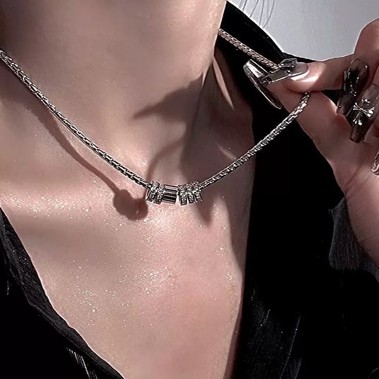 ยุโรปและอเมริกันสไตล์ Unisex แหวนและสร้อยคอลมีสไตล์Hip-Hop ผลิตจากสแตนเลสไม่ซีดจาง