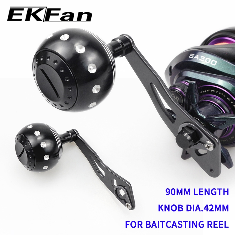 EKFan 90mm Baitcasting Fishing Reel handle for shimano/daiwa/abu 7*4/8*5 hole Aluminum Alloysingle k