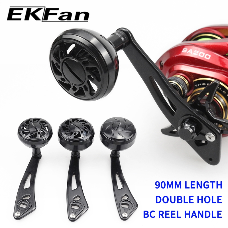 EKFan 90mm aluminum alloy Baitcasting Fishing Reel handle for shimano/daiwa/abu 7*4/8*5 hole with si