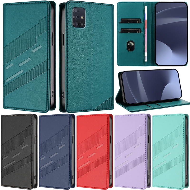 SAMSUNG หรูหราสําหรับSamsung Galaxy A51 A71 A11 A21 A31 A22 5G A32 4G A51 5G A71 5G A32 5G A22 4G Retro Book Folioกระเป๋าสตางค์หนังช่องใส่การ์ดพลิกผิวป้องกันขาตั้ง