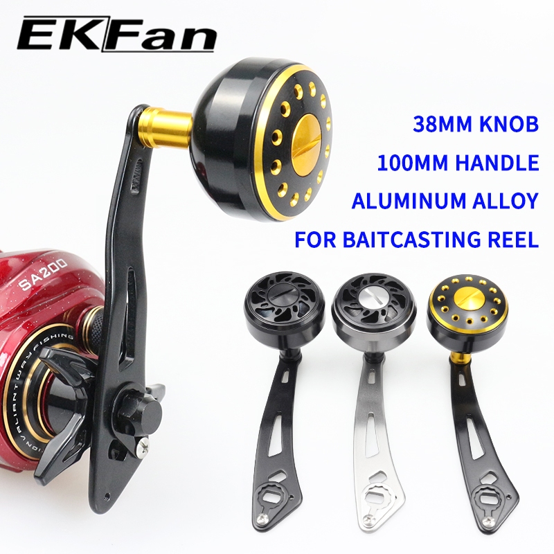 EKFan aluminum alloy 100mm Baitcasting Fishing Reel handle for shimano/daiwa/abu with knob double ho