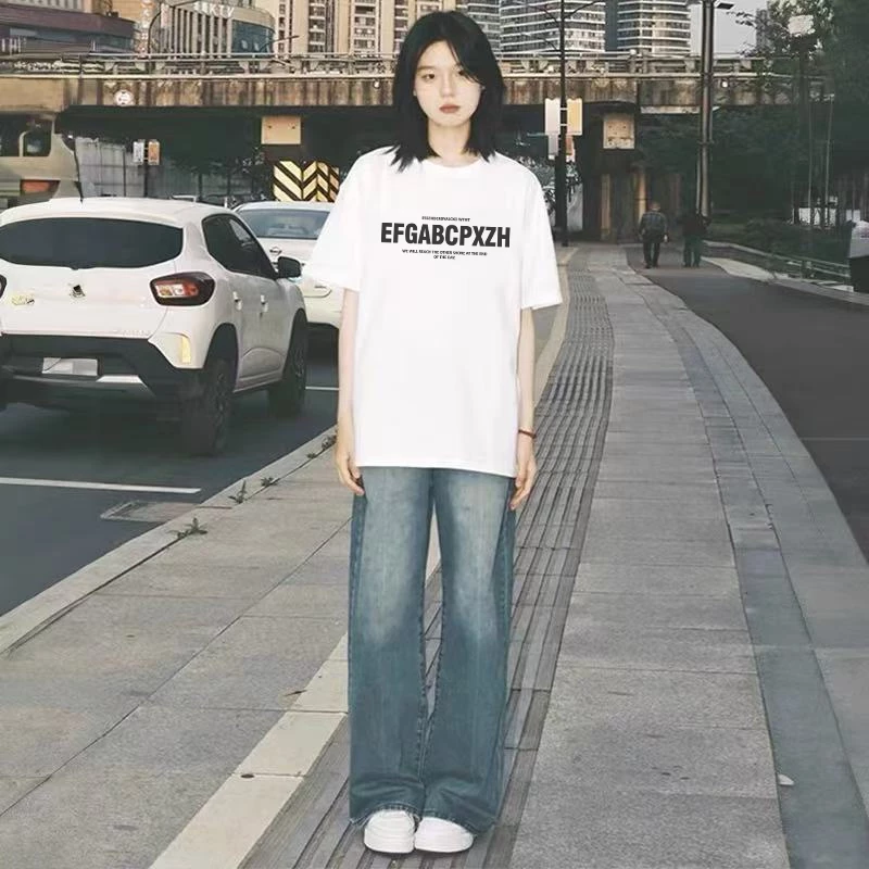 (Cotton 100%)Cotton 100 % เสื้อยืดสำหรับผู้ชายและผู้หญิง ผ้าคุณภาพดี สวมใส่สบาย สไตล์เกาหลี ลายสติชขนาดใหญ่ ไซส์ M-3XL มีสีมากขึ้น มี 6 สีให้เลือก ยืดพิมพ์ลาย คอกลม สไตล์ลำลอง เสื้อ ผ้า แฟชั่น ราคา ส่ง เสื้อ ยืด ขนาด ใหญ่ หลวม C1618 thumbnail 5
