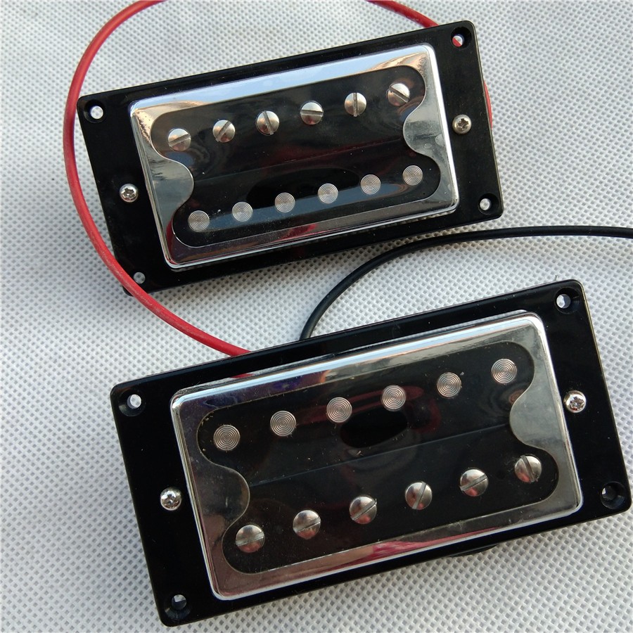 2PCS กรอบพลาสติกสีดํากีตาร์ไฟฟ้า Pickups, คอ Pickup และสะพาน Pickup Made IN Korea LP/ST กีตาร์ไฟฟ้า 