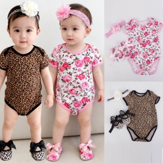 【ส่งจากไทย】ชุดจั๊มสูท พร้อมรองเท้า และที่คาดผม สำหรับเด็ก รว…