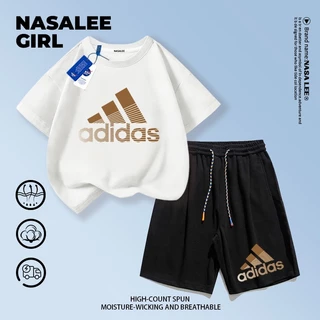【จัดส่งวันเดียวกัน】ชุดเด็ก NASA 2 ชิ้น (เสื้อแขนสุด+กางเกงขาสั้น) สีขาว ผ้าฝ้ายระบายอากาศดี ดีไซน์เท่สำหรับเด็กชายเด็กหญิงอายุ 3-16 ปี