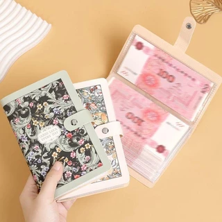 เงินสดเงินฝากหนังสือกระเป๋าสตางค์กระเป๋าสตางค์กระเป๋าสตางค์หนังสือสามารถเก็บเงินสดความจุขนาดใหญ่ RMB การจัดเก็บหนังสือ 50 หน้า