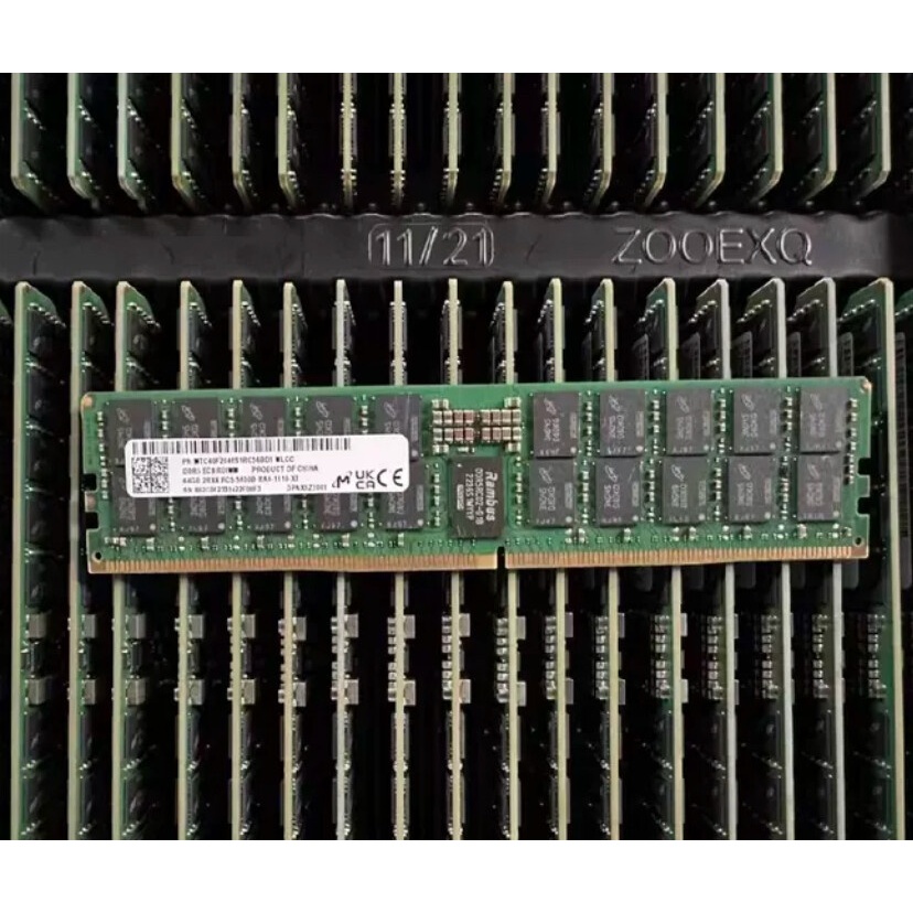 ไมครอน 64GB 2R4 5600MHz DDR5 ECC RDIMM โมดูลหน่วยความจําเซิร์ฟเวอร์ MTC40F2046S1RC56BG1 ใหม่