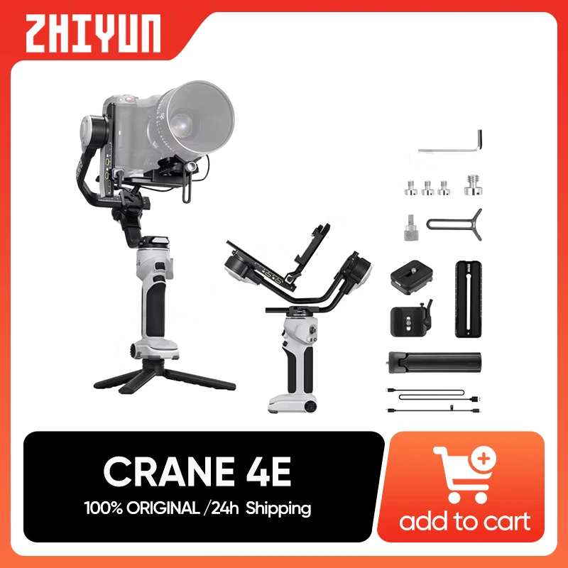 ZHIYUN CRANE 4E มือถือ 3 แกนกล้อง Gimbal Stabilizer PD Fast ชาร์จ 6 กก.โหลดแบริ่งในตัว 10W เติมแสง