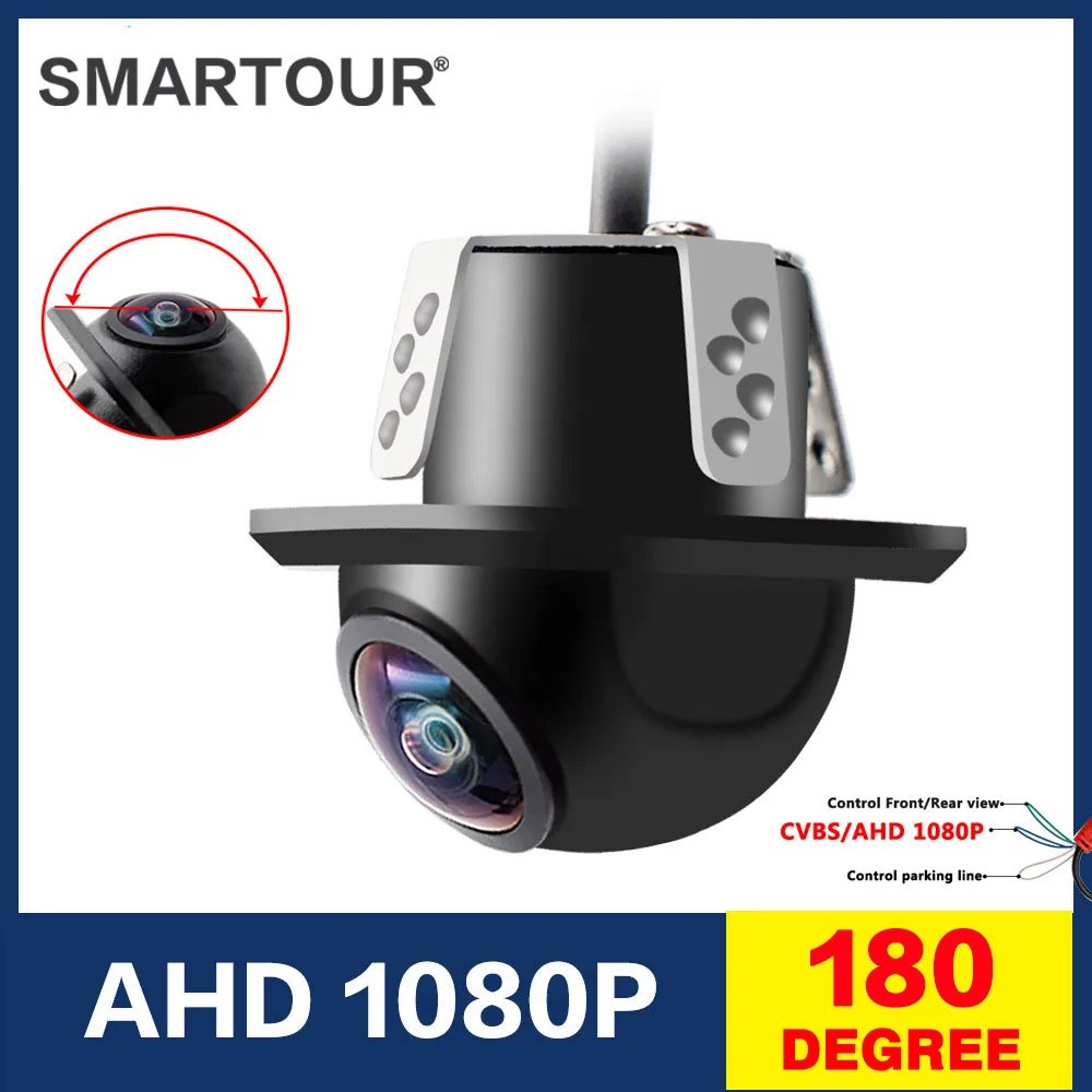 Smartour 4K AHD CVBS CCD Fisheye เลนส์กล้องมองหลัง AHD 1080p Night Vision ที่จอดรถสํารองกันน้ําสําหร
