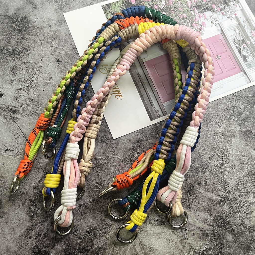 สายรัดกระเป๋าแฮนด์เมดสำหรับผู้หญิง พร้อมสายสะพาย และเชือกกำหนดเอง สีผสม-match เพิ่มความสวยงามให้กระเป๋าของคุณ