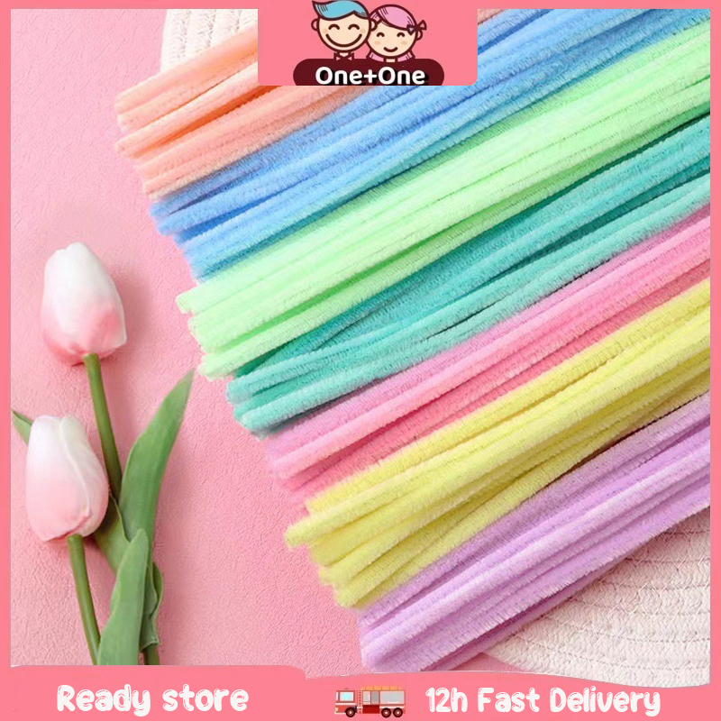 ลวดกำมะหยี่ DIY 100 ชิ้น 8 มิล ลวดกํามะหยี่ขนฟู เส้นขนฟู ลวดกำมะหยี่หนาพิเศษ คละสี สีพาสเทล สีสันสดใ