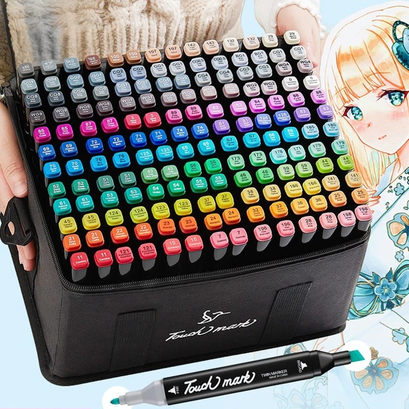BCปากกามาร์คเกอร์ ปากกาเมจิก ปากกาวาดภาพ ชุดระบาย 2 หัว สำหรับวาดภาพ Marker