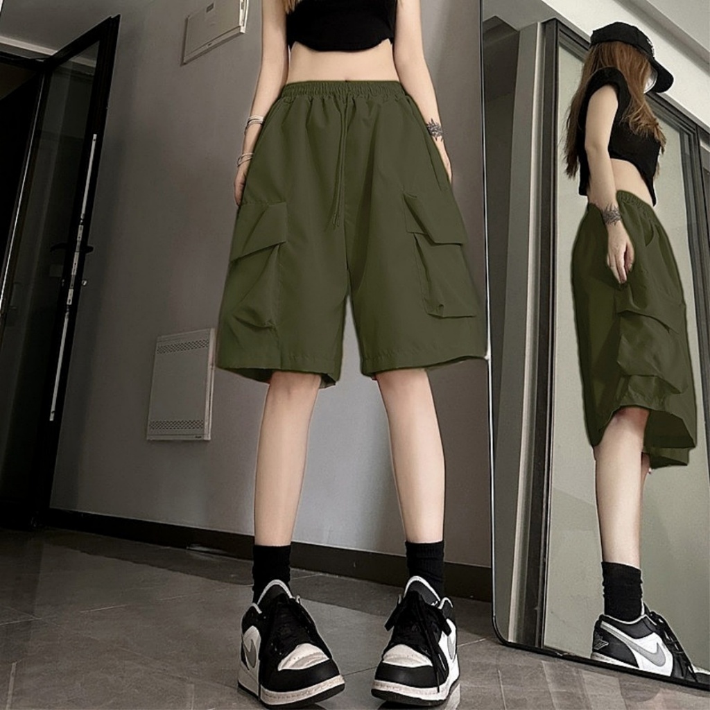 กางเกง cargo ทรง palazzo ไซส์ S-5XL สำหรับผู้หญิง สไตล์อเมริกัน ดีไซน์ casual และ.streetwear - รูปที่ 3