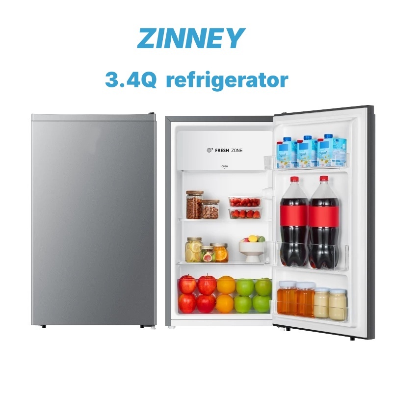 Zinney รุ่น ER92B ตู้เย็น 1 ประตู 3.4 คิว ฟุต/96 ลิตร สีเงิน