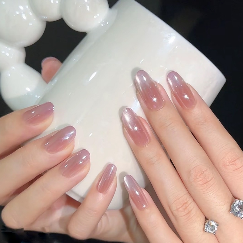 C0176-0177 เล็บปลอมสําเร็จรูป เจลแท้ ทำด้วยมือ 10 ชิ้น/กล่อง เรียบง่าย สง่างาม มีระดับ สวมง่าย ใช้ซ้ำได้