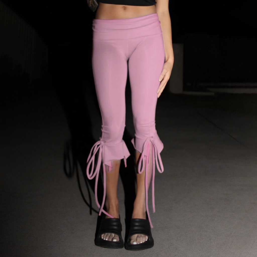 Hanie House- กางเกง Capri ยืดฤดูร้อนสําหรับผู้หญิงสีทึบ - รูปที่ 5