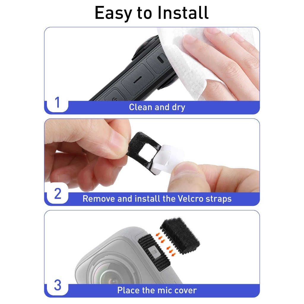 Mic Furry Wind Muff สําหรับ Insta360 X4 / Insta360 X3 ชุด 8 ชิ้น thumbnail 7