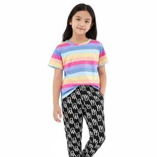 เสื้อยืด พิมพ์ลายการ์ตูน สีรุ้ง สําหรับเด็กผู้ชาย และเด็กผู้…