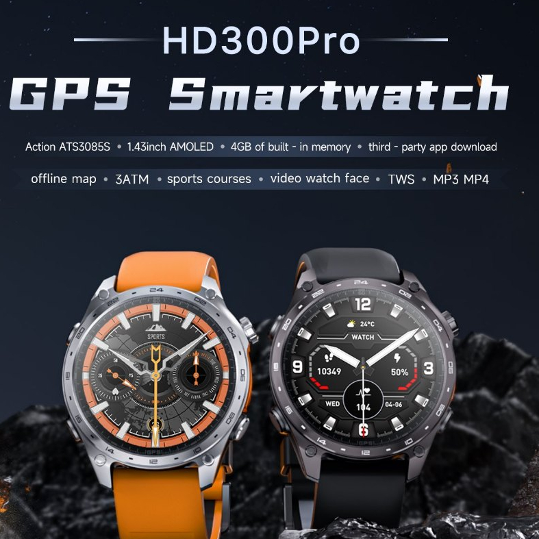 2025 2025 GPS HD300 pro สมาร์ทนาฬิกาสําหรับชายกันน้ําดําน้ําและว่ายน้ํานาฬิกากีฬากลางแจ้ง AMOLED Sma