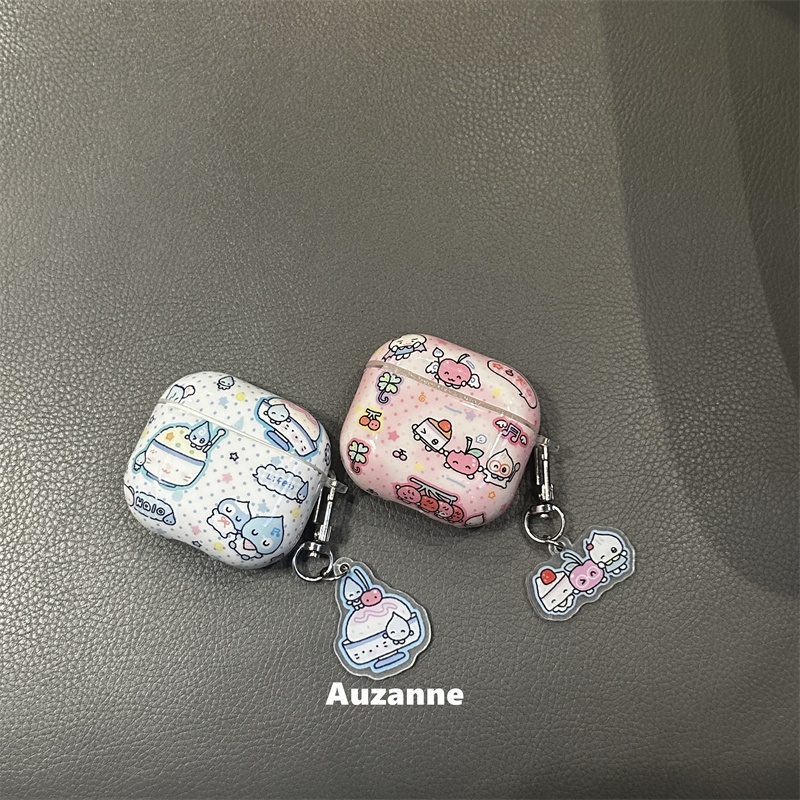เคส AirPods ลายจุดขนมหวานสีชมพูและสีฟ้า, เคส AirPods 4 น่ารัก, เคส TPU AirPods Pro, เคส AirPods 1/2 