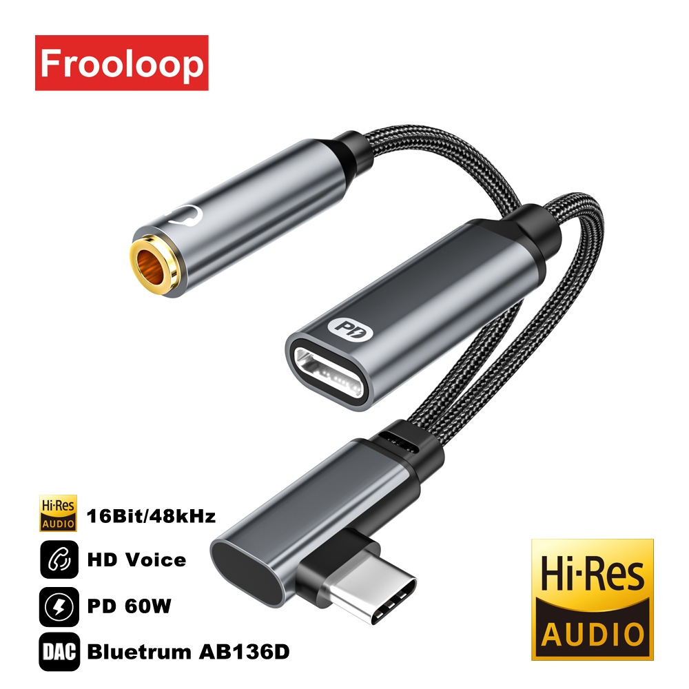 60W DAC USB ประเภท C ถึง 3.5 มม.แจ็คอะแดปเตอร์ HiFi USB-C Audio Aux Converter สําหรับ iPhone 15/16 iPad Pro S24U S25U 16 บิต 48 KHz