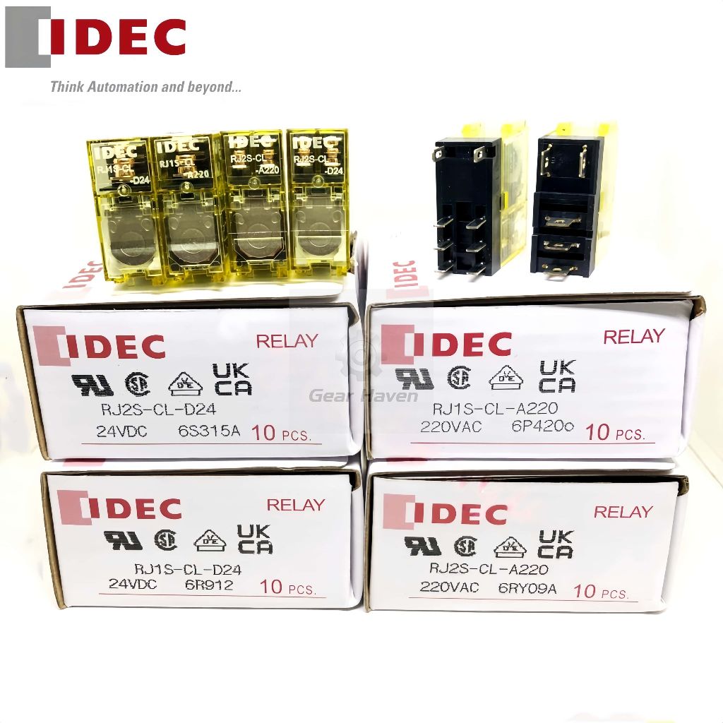 IDEC รีเลย์กลางแบบบาง RJ2S-CL-D24 DC24V D12 A220 A110 A24 RJ1S-CL-D24 D12 A220