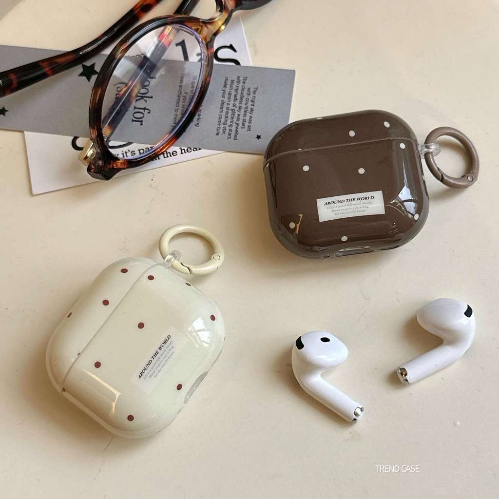 ความเรียบง่ายสีเต็มหน้าจอจุดคลื่นพร้อมตะขอกันกระแทกป้องกันหูฟังสําหรับ AirPods 4 3 Pro 2 1 nd Pro3