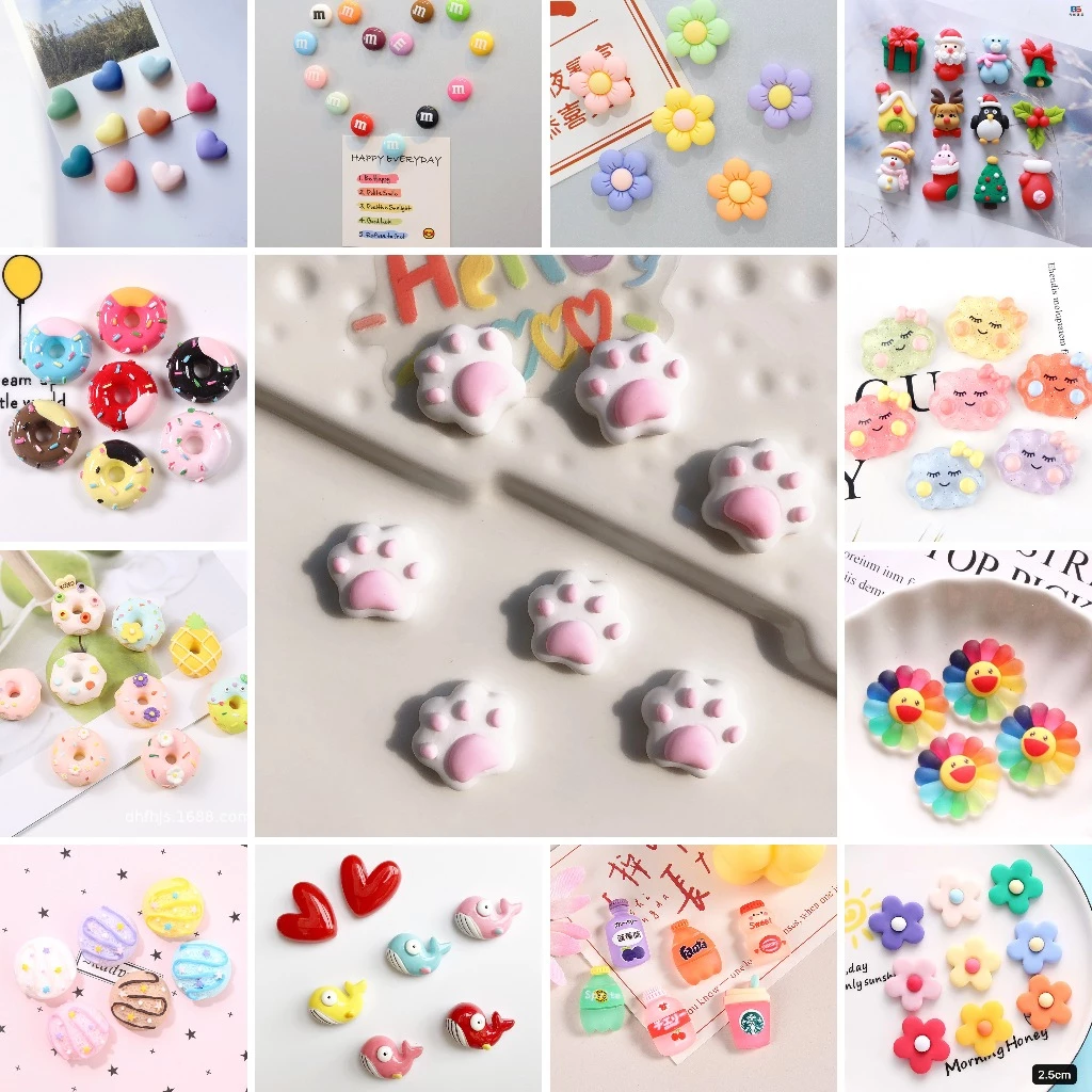 ชุด 12 ชิ้น แม่เหล็กติดตู้เย็นน่ารัก / กระป๋องโค้ก / ขวดเครื่องดื่ม / แป้งโดว์ / แม่เหล็กโลหะ / สติกเกอร์ตู้เย็น