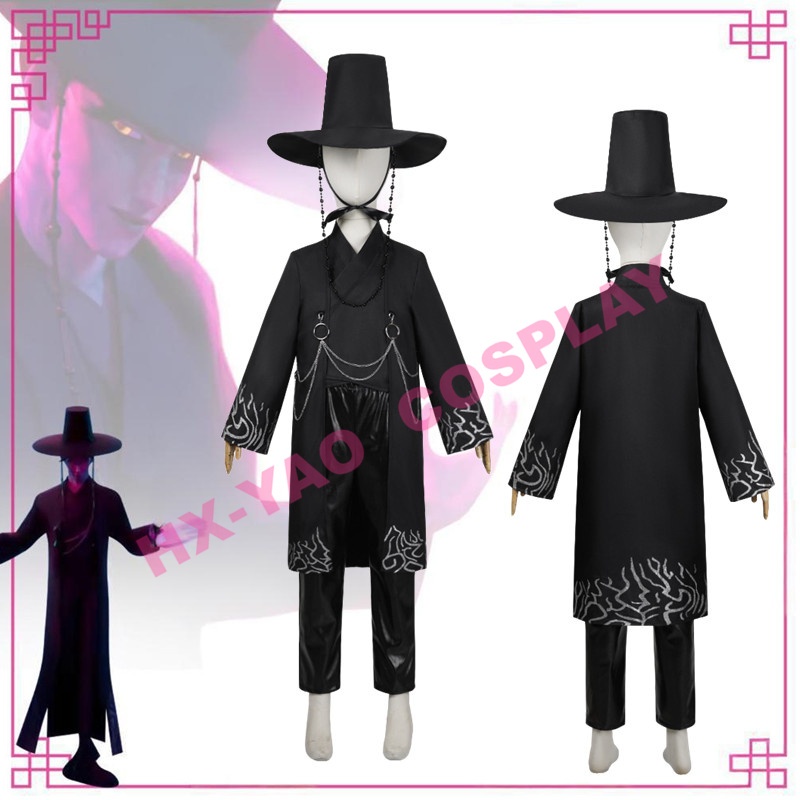 【HX-YAO】เสื้อผ้าเด็กฮาโลวีน Saja Boys Jinu cosplay costumes KPop Demon Hunters เครื่องแต่งกายคอสเพลย