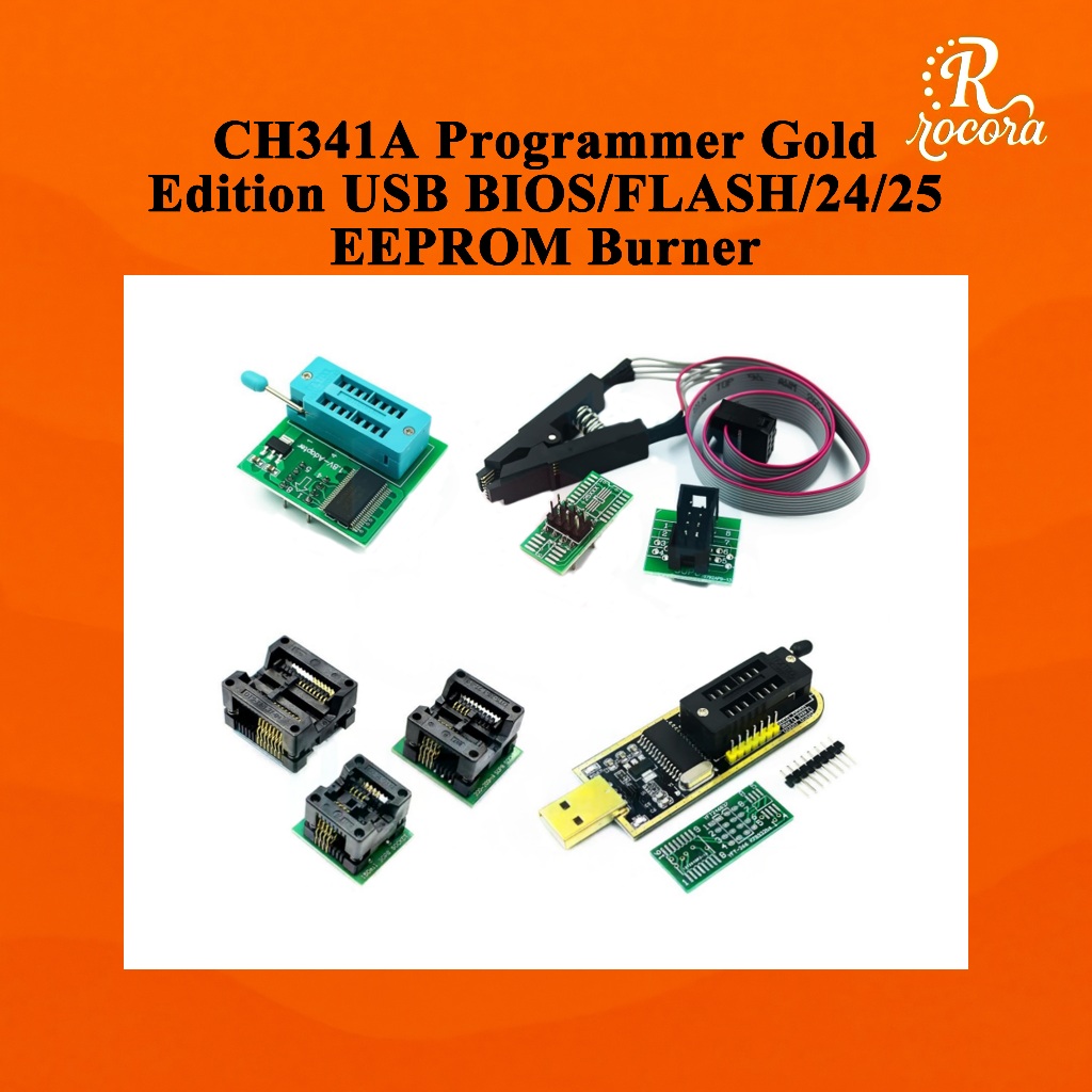 CH341 โปรแกรมเมอร์ Gold Edition USB BIOS/FLASH/24/25 EEPROM Burner สําหรับเมนบอร์ดเราเตอร์ซ่อม LCD