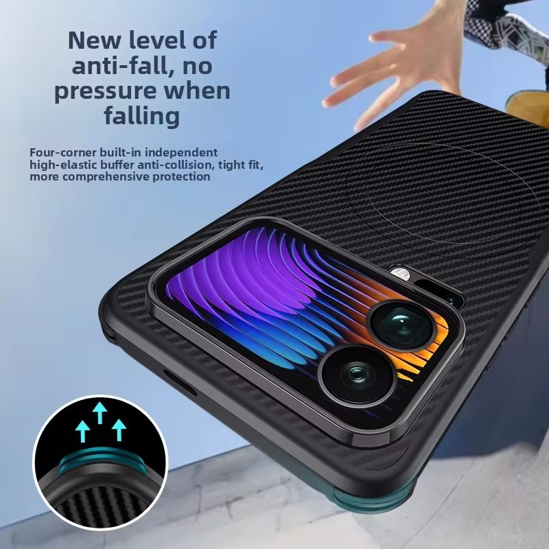 สําหรับ Xiaomi Mi 17 15 14 Pro Max Ultra Case Hard คาร์บอนไฟเบอร์แม่เหล็กชาร์จไร้สายป้องกันปกหลังสํา