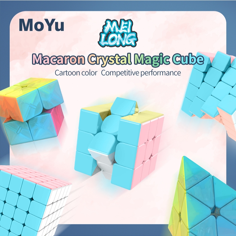MOYU พร้อมส่ง Pastel Rubik Cube Moyu Meilong สีพาสเทล 2x2 3x3 4x4 5x5 Macaron Magic Cube พีระมิด Rubik Cube กล่องของขวัญครบชุดของเล่นสําหรับเด็ก