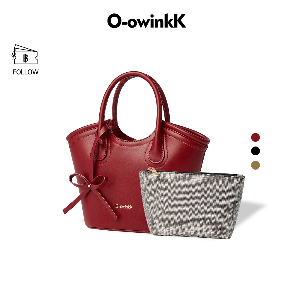 OWINKK Butterfly Bag กระเป๋าถือ กระเป๋าแดง พร้อมถุงเก็บของและโบว์