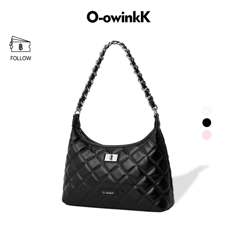 OWINKK Quilting Bag กระเป๋าสะพายไหล่ผู้หญิง กระเป๋าโซ่ สายปรับได้