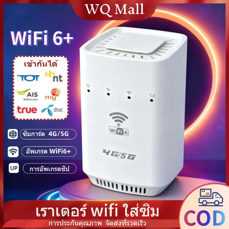 【จัดส่งด่วน】เราเตอร์ wifi ใส่ซิม WiFi6+ Router เราเตอร์ใส่ซิม 4G 300Mbps เสียบแล้วใช้ได้เลย 2.4Ghz