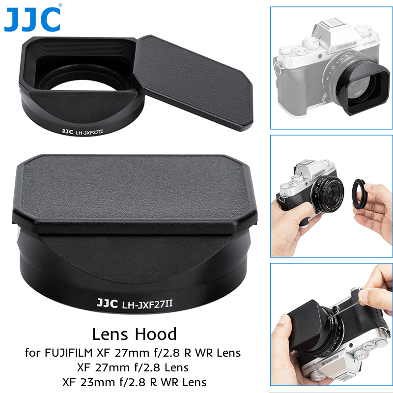 JJC เลนส์สแควร์สําหรับ Fujifilm XF 23mm F2.8 R WR & XF 27mm F2.8 R WR & XF 27mm F2.8 เลนส์พร้อมแหวนอ